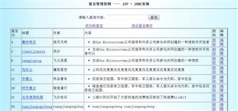 jsp留言板示例源码下载(入门级) – 计算机代码，编程代码下载