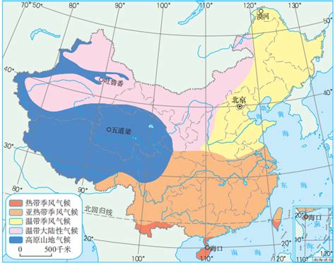 中国气候分布图图片