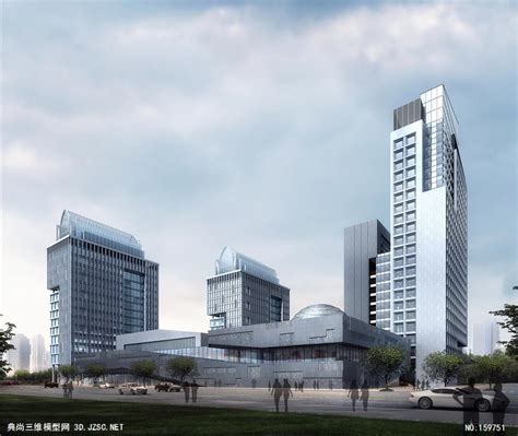 0914包头城市公建政府办公规划大厦平面立面总图skp有MAX和CAD3dmax模型 规划模型3dmax模型