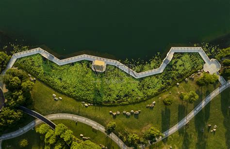 俯瞰大地，桐乡凤凰湖湿地公园照片摄影图片_ID:433964405-Veer图库