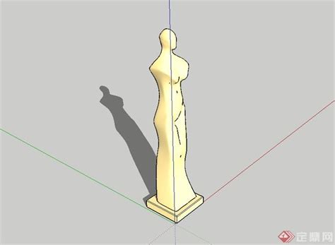 现代风格简单的抽象雕塑小品su模型[原创] - SketchUp模型库 - 毕马汇 Nbimer