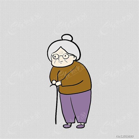 可爱老奶奶拐杖图片下载_红动中国