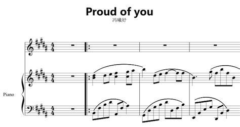 Proud of you（冯曦妤）弹唱版 有试听 钢琴谱 钢琴双手简谱 正谱_金诺钢琴双手简谱（淘宝客）