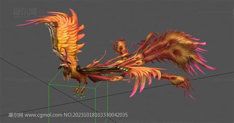 火凤凰坐骑3dmax模型,带飞舞动画_飞禽动物模型下载-摩尔网CGMOL