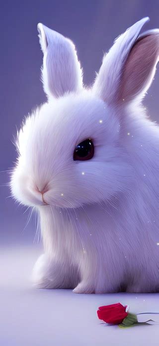 可爱小白兔(动物手机动态壁纸) - 动物手机壁纸下载 - 元气壁纸