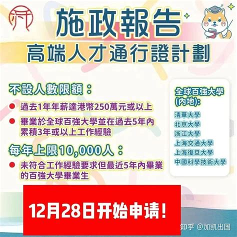 “抢人才” ! 香港高端人才通行证计划12月28日开始接受申请 - 知乎