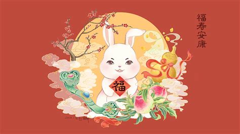 【国风】兔年插画-《福寿安康》_画彩铅的蓊郁-站酷ZCOOL