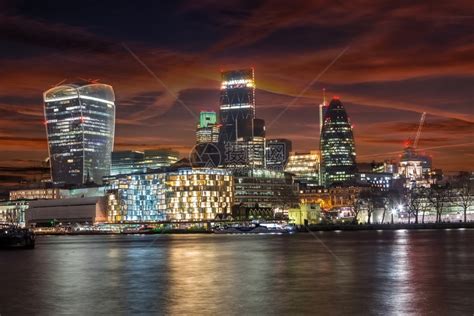 伦敦市风景夜生活金融市中心高清图片下载-正版图片307777885-摄图网