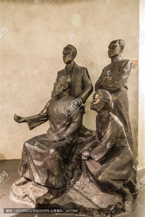 七君子雕塑之二,文物考古,文化艺术,摄影,汇图网www.huitu.com