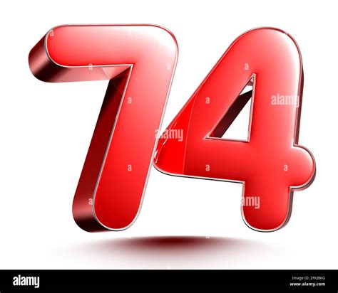 "Numeral 74, seventy four, isolated on white background, 3d rende ...