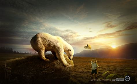 动物与人和谐相处创意海报|平面|海报|Darrens_原创作品-站酷ZCOOL