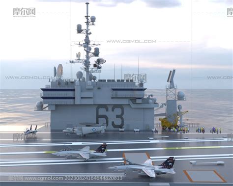 美国海军小鹰级航空母舰3dmax模型_军舰模型下载-摩尔网CGMOL