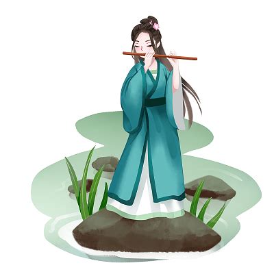 吹笛的古风头像女生动漫