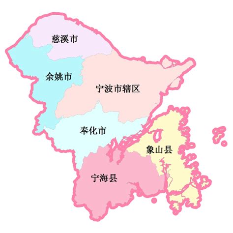宁波地区划分图,宁波区划分图,宁波市各区划分_大山谷图库