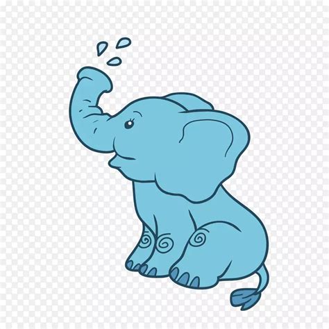 卡通手绘玩水的小象PNG图片素材下载_图片编号yvrzxwry-免抠素材网