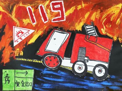 最新消防员绘画作品 消防员‍儿童画大全 - 水彩迷