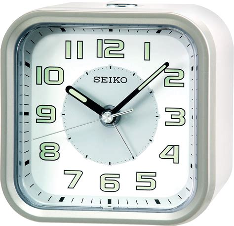 Seiko Wecker weiß Kunststoff Schleichende Sekunde QHE128A: Amazon.de: Uhren