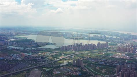武汉城市建筑蓝天建筑白沙洲大桥俯拍航拍摄影图配图高清摄影大图-千库网