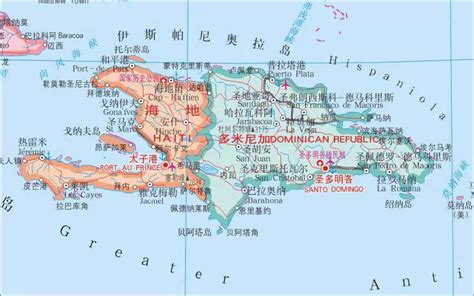 多米尼加地图图片