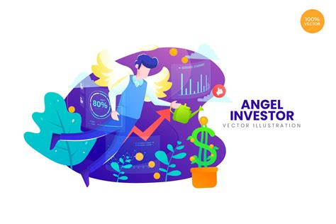 天使投资人APP网页设计矢量概念插画 Angel Investor Vector Illustration Concept – 设计小咖