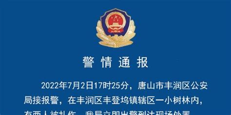 唐山警方通报两人在小树林遇害：嫌犯已被抓获_手机新浪网