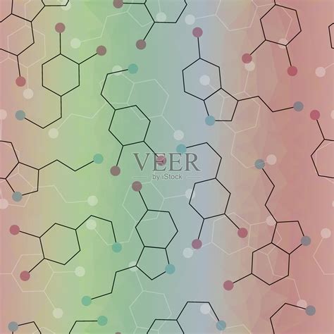 多巴胺和血清素分子的无缝模式插画图片素材_ID:129395793-Veer图库
