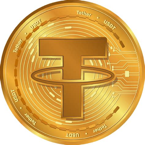Tether USDT Cryptocurrency coins.USDT logo gold coin.Decentralized ...