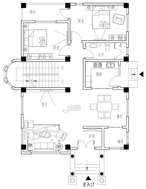 二层别墅设计图，双拼，双阳台,带有地下室 - 双拼别墅设计图 - 轩鼎别墅图纸