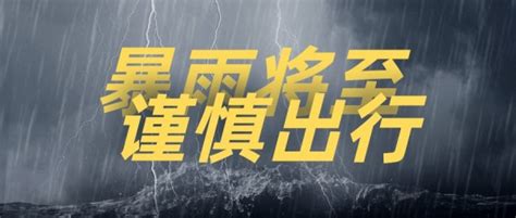 暴雨预警雷雨天气蓝色简约公众号次图自然灾害海报模板下载-千库网