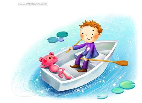 春游水上划船插画图片下载-正版图片400118641-摄图网