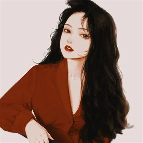 红衣头像女生温柔