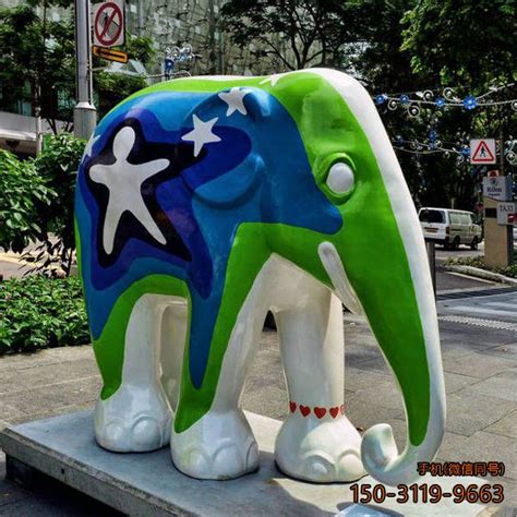 玻璃钢彩色大象雕塑_厂家图片价格-玉海雕塑