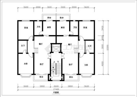 某市中心居民住宅楼建筑户型全套方案设计施工CAD图纸_住宅小区_土木在线