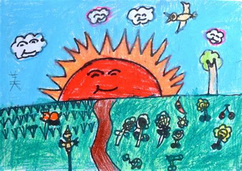少儿书画作品-美丽的太阳/儿童书画作品美丽的太阳欣赏_中国少儿美术教育网