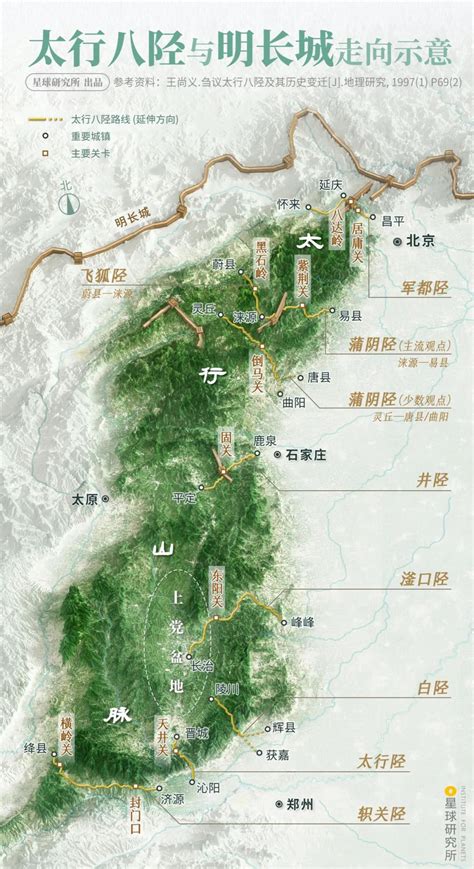 太行山脉地形图图片