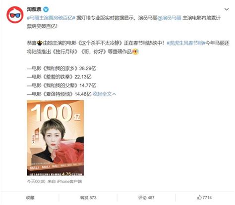 首位中国百亿票房女演员公布：马丽-科技频道-和讯网