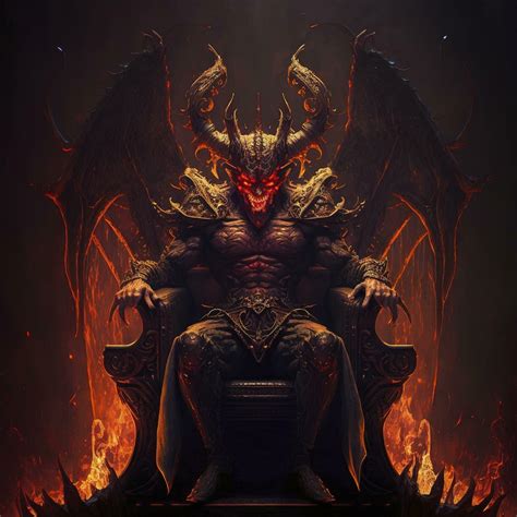 devil in hell, demon sitting on a throne, Warrior king sitting on the ...