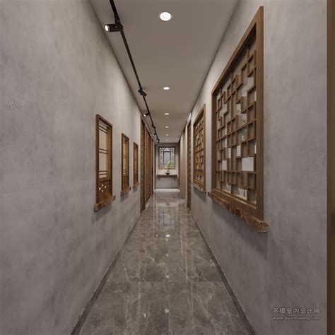 新中式走廊过道效果图 - 效果图交流区-建E室内设计网