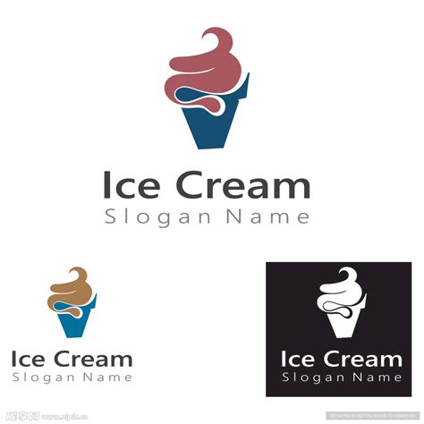 冰淇淋锥商店标志矢量 - NicePSD 优质设计素材下载站