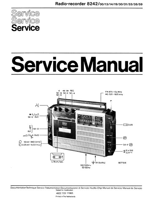 PHILIPS RADIO-RECORDER 8242 SM Service Manual download, schematics ...