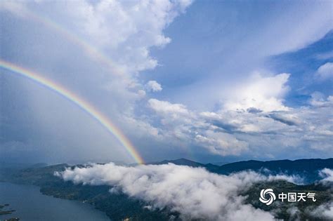 超美！湖北黄石仙岛湖雨后现双彩虹-图片频道