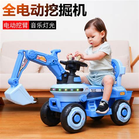 挖掘机儿童小孩大号挖土机可坐可骑电动挖机男孩1-6岁玩具工程车-阿里巴巴