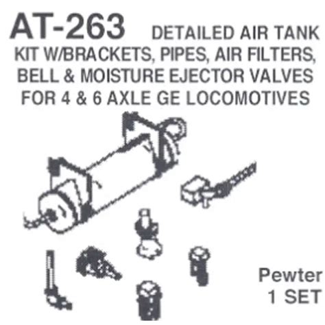 DETAILS WEST AT-263 - Detail Air Tank Kit for 4 & 6 axle GE Locomotives ...