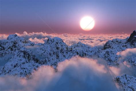山顶蓝天上的壮观云朵高清图片下载_红动中国