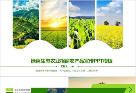 绿色农业招商农业产品介绍宣传ppt模板-公司介绍PPT-觅知网