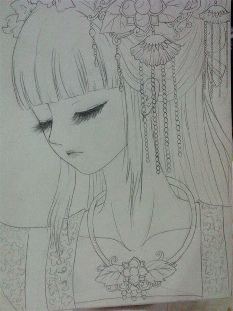 古风头像简笔画裙子女生