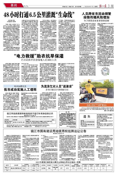 镇江日报多媒体数字报刊镇江市国有建设用地使用权挂牌出让公告