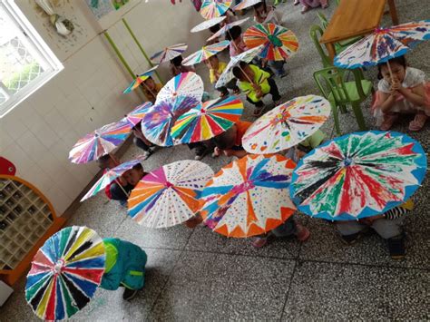 多规格儿童伞diy空白纸伞 幼儿园手工绘画小纸伞白色涂鸦手绘工-阿里巴巴