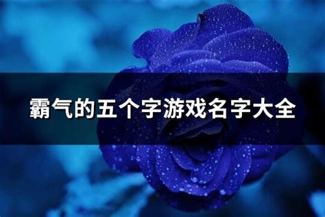 霸气的五个字游戏名字大全(精选584个)-淘名吧网