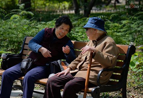 老年夫妇相伴逛公园对视高清图片下载-正版图片501700431-摄图网
